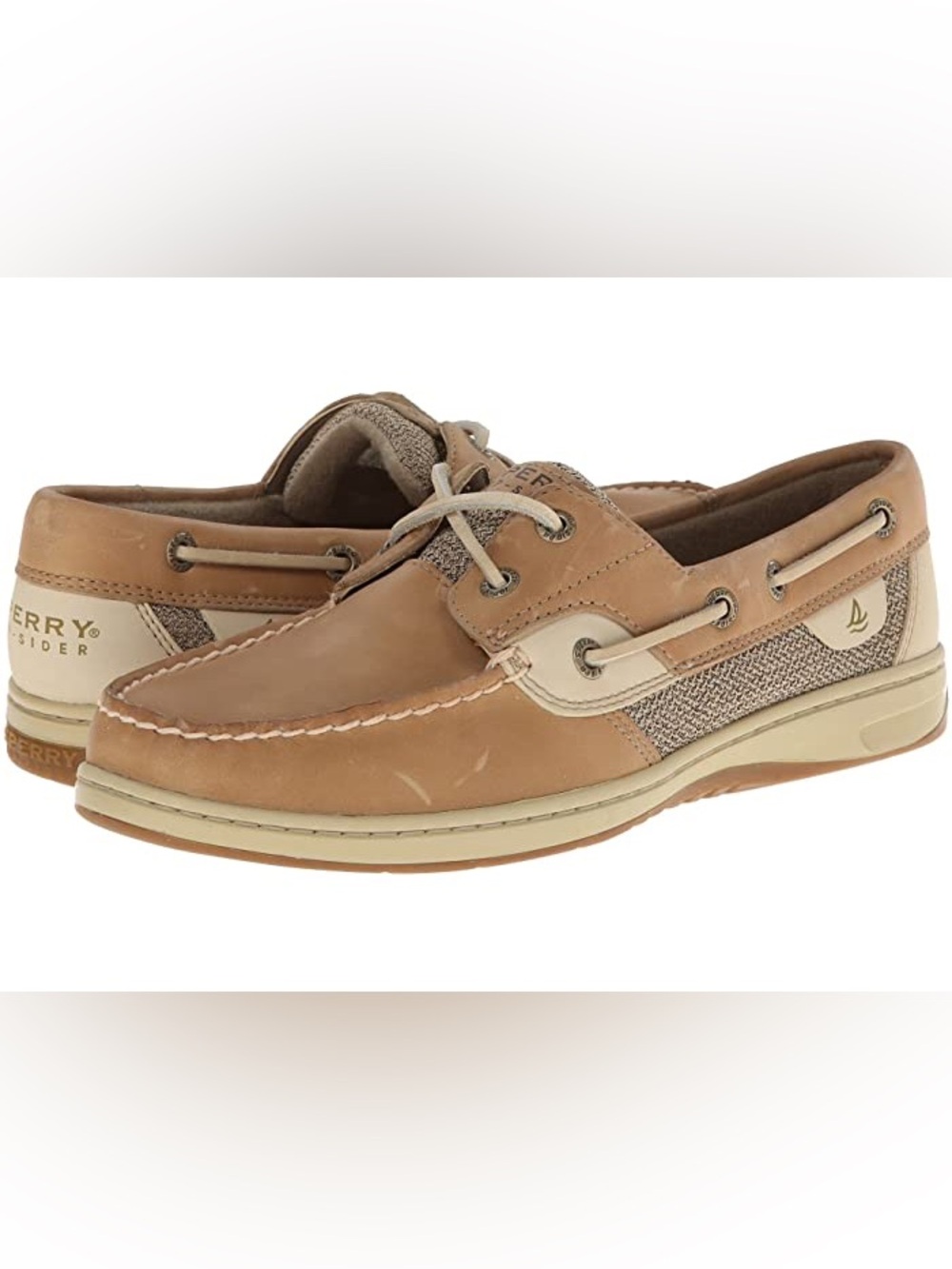 Sperry Rosefish Leather Boat Shoes in Light Tan and Beige